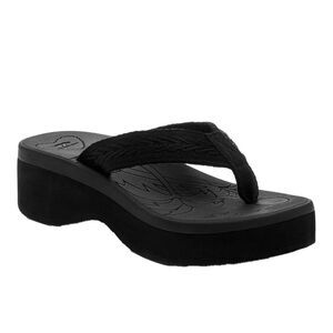 Rocket Dog Womens/Ladies Tizzy Webbing Flip Flops / Black